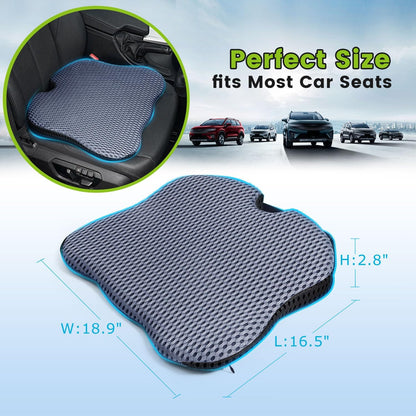 Car Seat Cushion for Car Seat Driver/Passenger - Wedge Car Seat Cushions for Driving Improve Driving Vision/Posture - Memory Foam Butt Pillow/Sciatica Pain Relief Pillow (Mesh Cover,Gray)