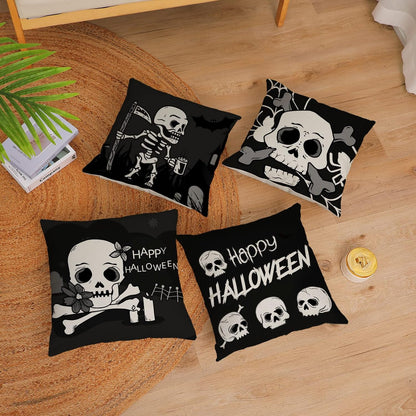 Halloween Pillow Covers 18X18 Set of 4 Black Halloween