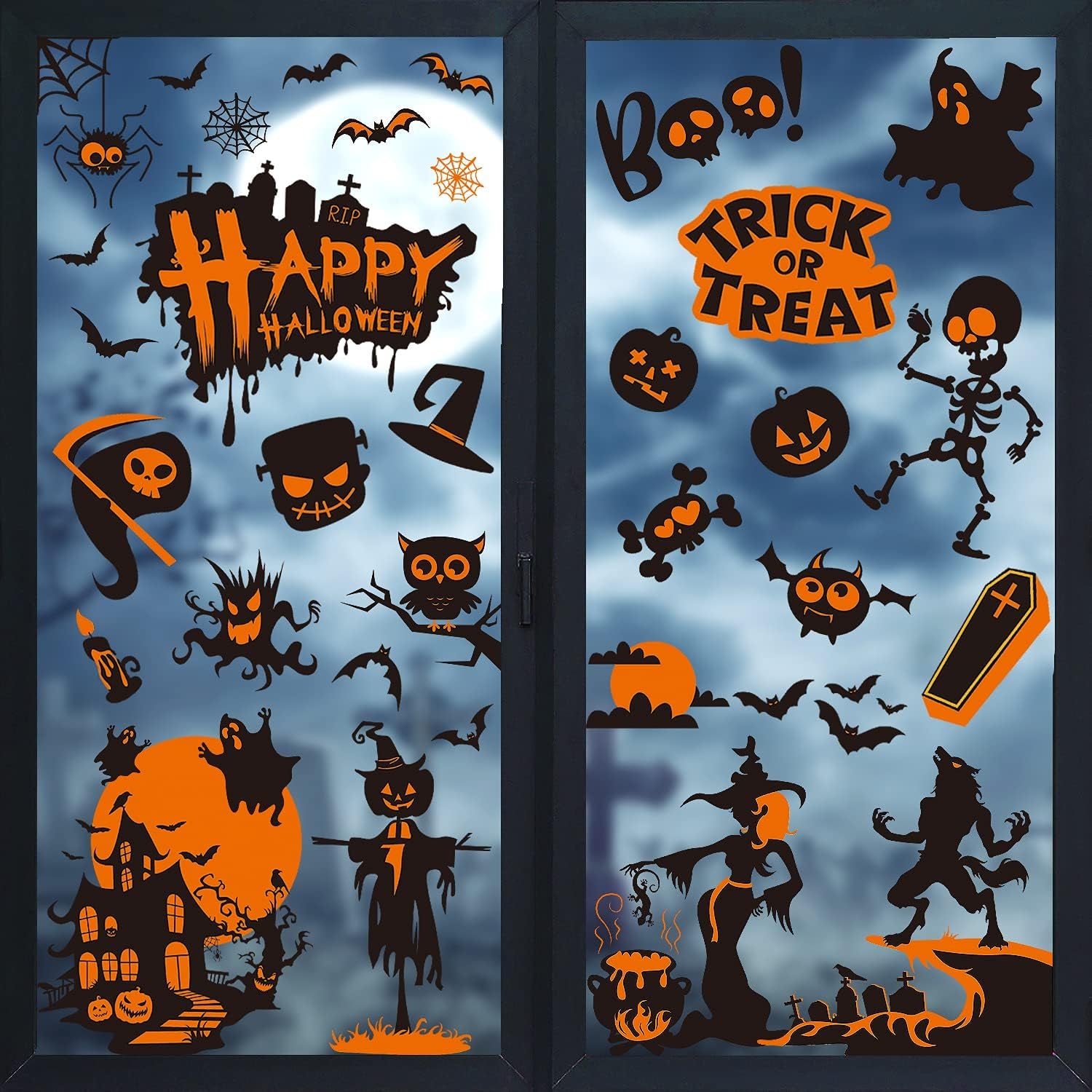 Halloween Window Clings 82 Pieces 