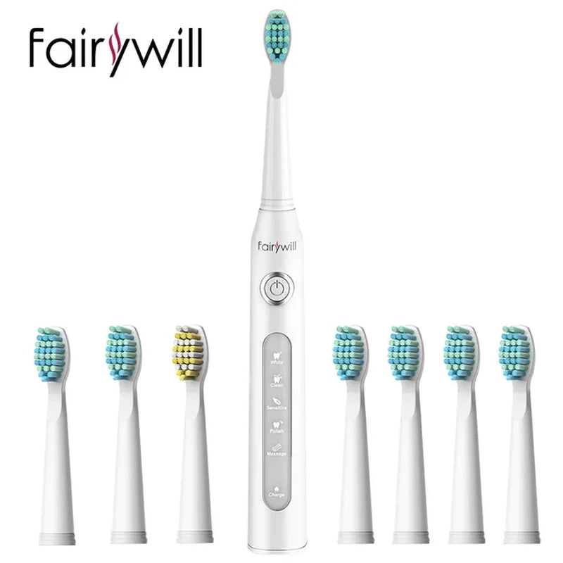 Electric Sonic Toothbrush FW-507 with USB charging, rechargeable, waterproof, for adults, with interchangeable brush heads