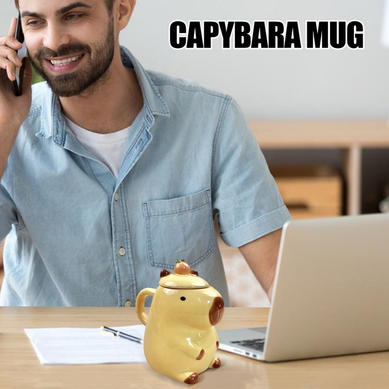 Novelty Capybara Couple Mug: Cute 3D Ceramic Cup for Coffee or Tea