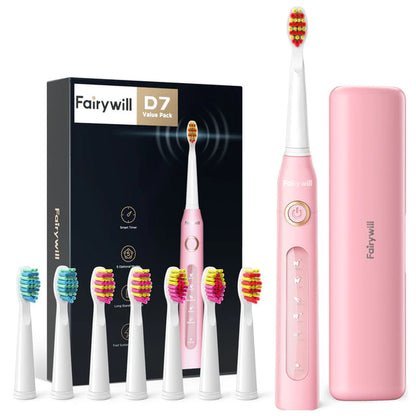 Electric Sonic Toothbrush FW-507 with USB charging, rechargeable, waterproof, for adults, with interchangeable brush heads