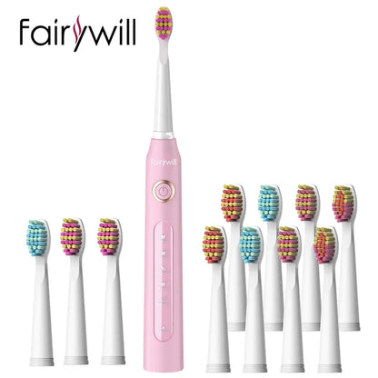 Electric Sonic Toothbrush FW-507 with USB charging, rechargeable, waterproof, for adults, with interchangeable brush heads