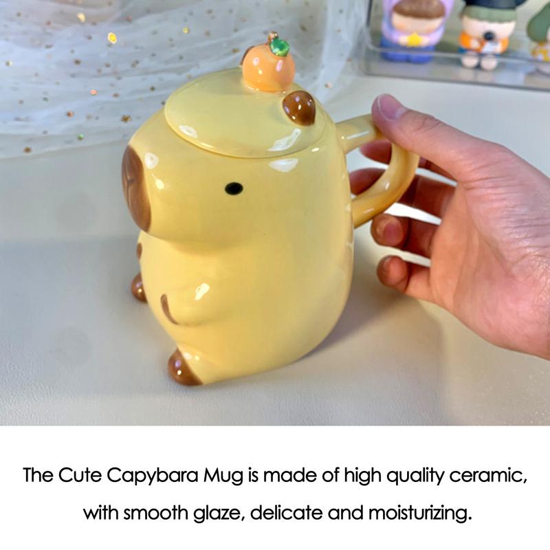 Novelty Capybara Couple Mug: Cute 3D Ceramic Cup for Coffee or Tea