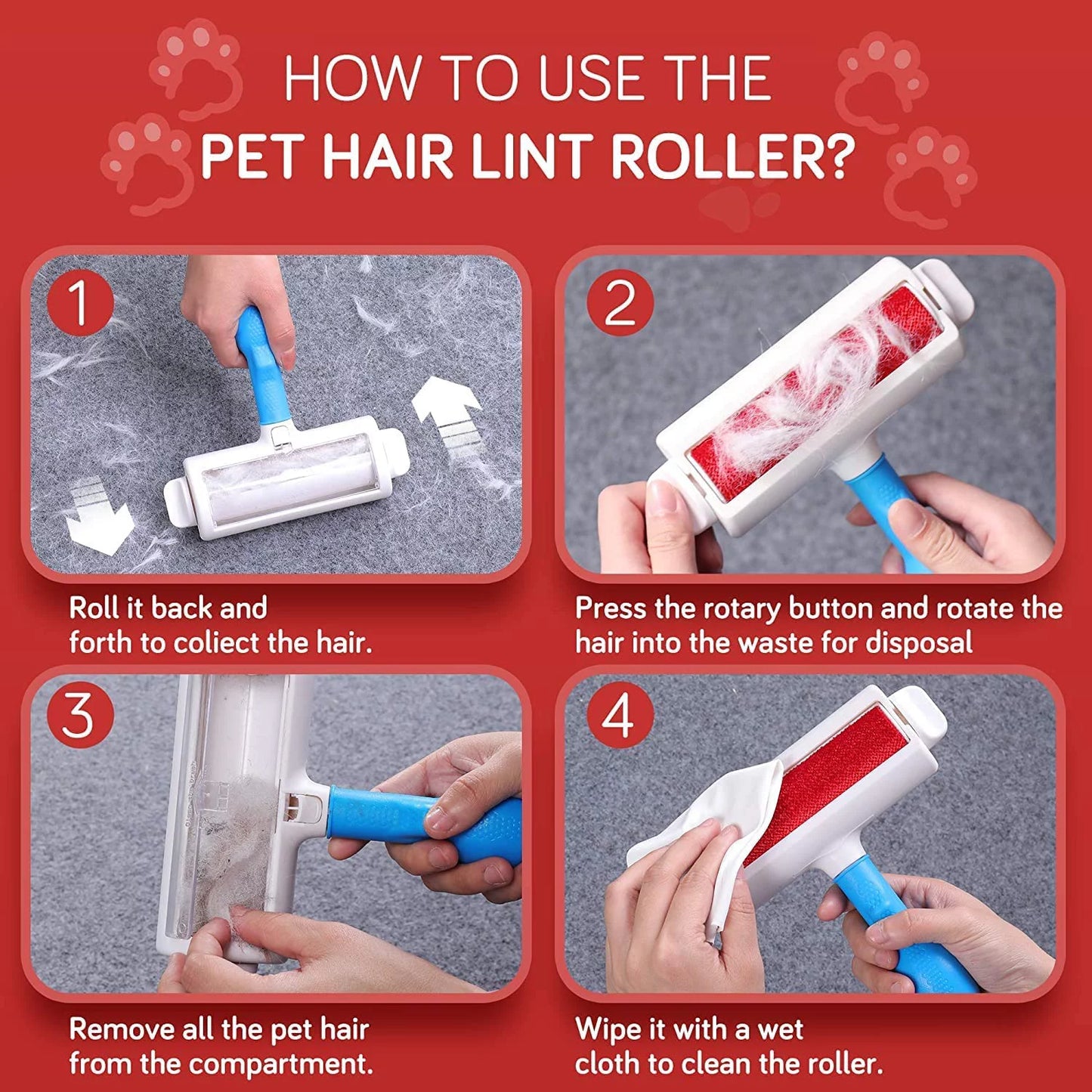 Pet Hair Cleaner Reusable Cat & Dog Hair Remover for Furniture Couch Carpet Car Seats Resolve Pet Hair