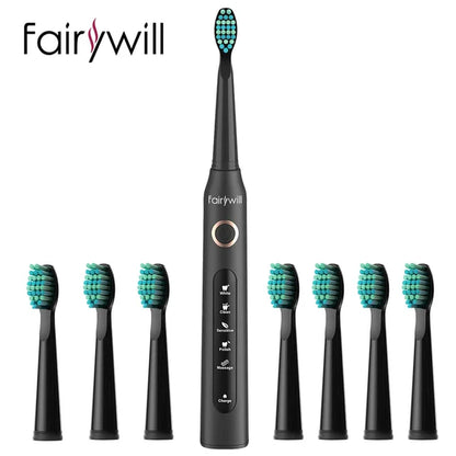 Electric Sonic Toothbrush FW-507 with USB charging, rechargeable, waterproof, for adults, with interchangeable brush heads