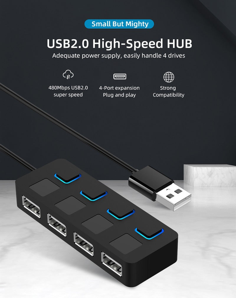 USB 2.0 HUB with Multi USB Splitter: Expand Your Laptop or PC