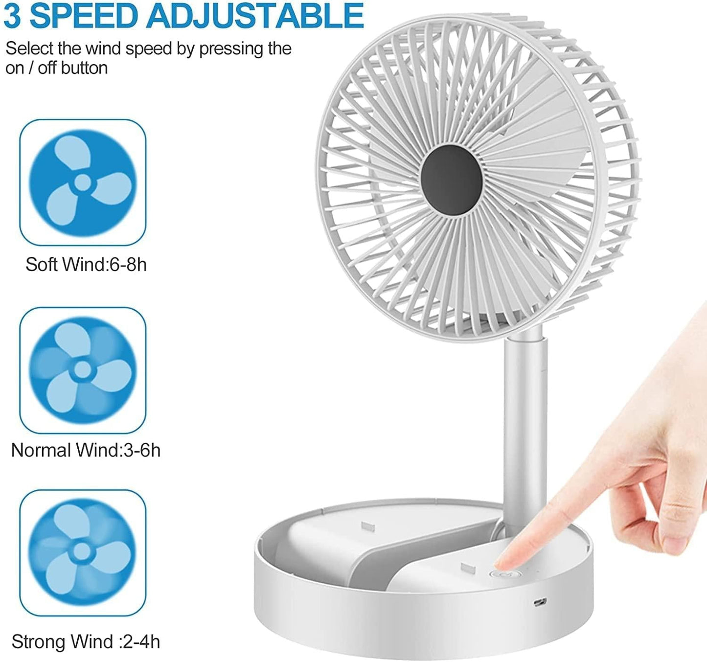 Powerful Rechargeable High Speed Portable Fan