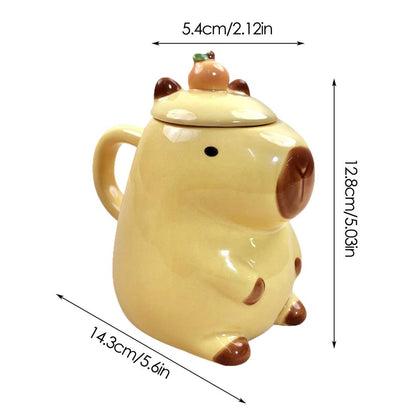 Novelty Capybara Couple Mug: Cute 3D Ceramic Cup for Coffee or Tea