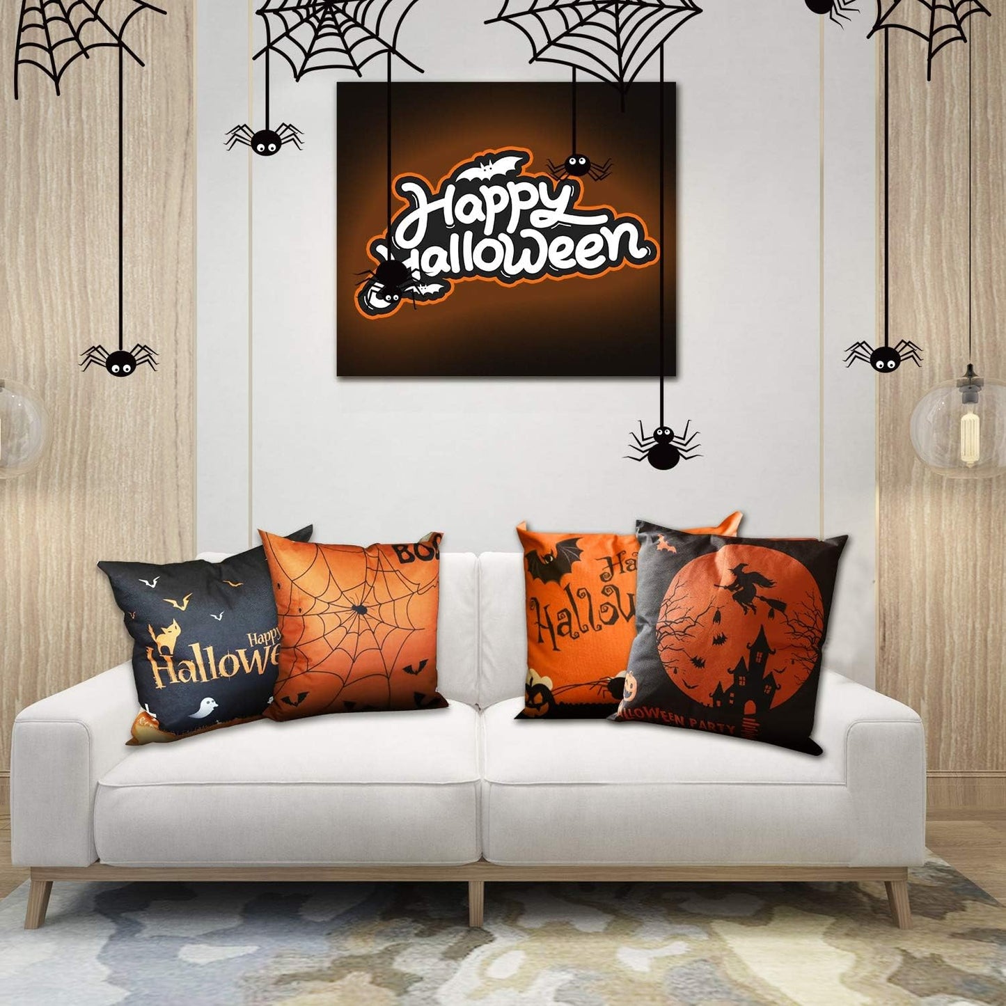 Set of 4 Halloween Pillow Covers