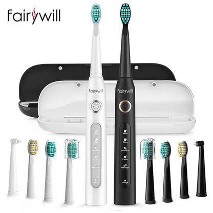 Electric Sonic Toothbrush FW-507 with USB charging, rechargeable, waterproof, for adults, with interchangeable brush heads