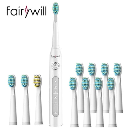 Electric Sonic Toothbrush FW-507 with USB charging, rechargeable, waterproof, for adults, with interchangeable brush heads