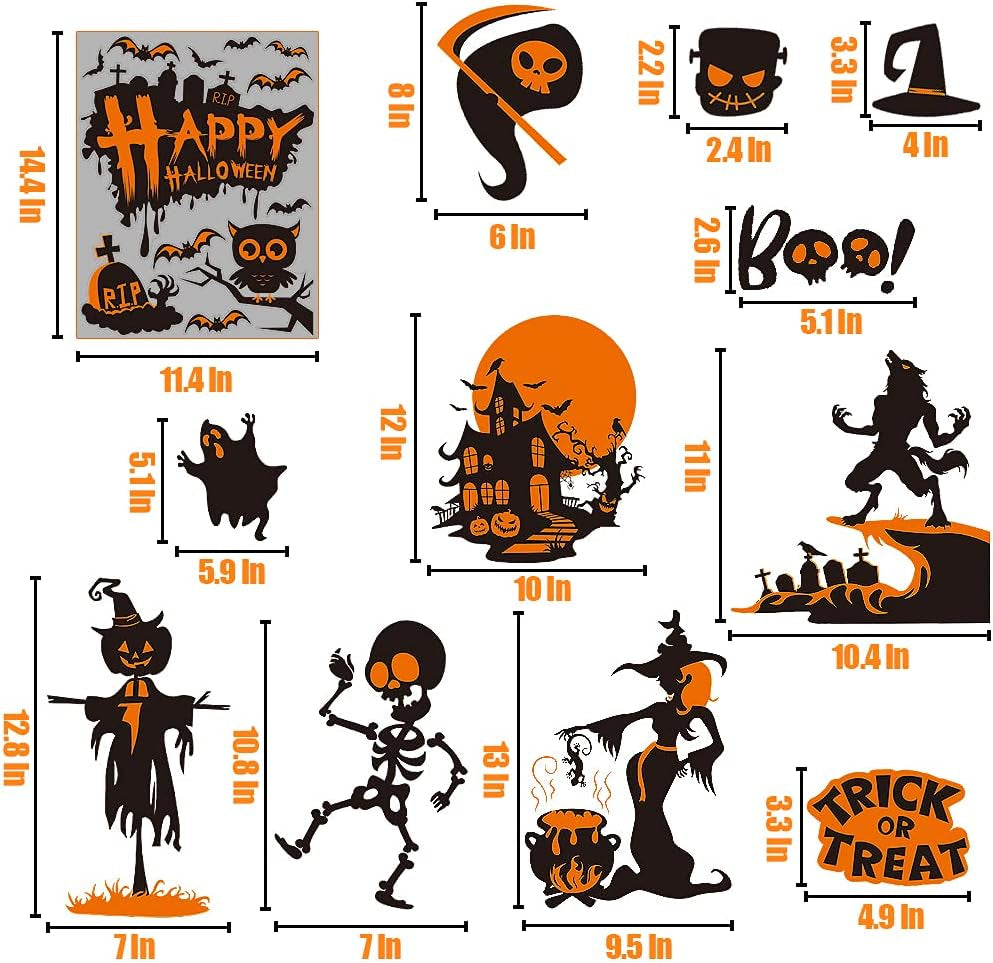 Halloween Window Clings 82 Pieces 