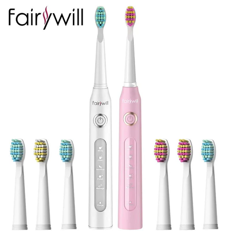 Electric Sonic Toothbrush FW-507 with USB charging, rechargeable, waterproof, for adults, with interchangeable brush heads