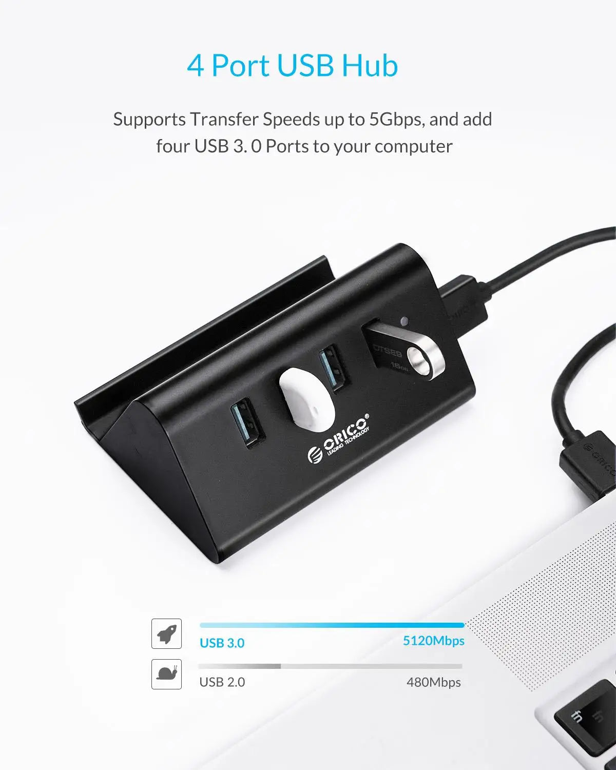 5Gbps High Speed Mini 4 ports USB3.0 HUB Splitter for Desktop Laptop