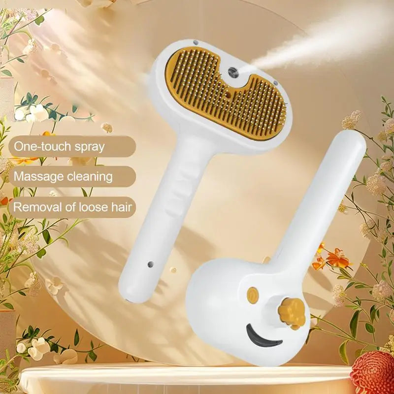 Multifunctional Pet Steam Brush Cat Dog Cleaning Steamy Spray Massage Comb Hair Removal Grooming Brush with Release Button