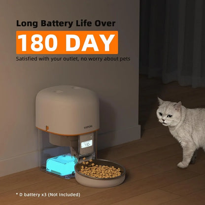 Automatic Cat Feeders - 2 Packs 2L/4L Food Dispenser Easy To Use, Timed Automatic Pet Feeder