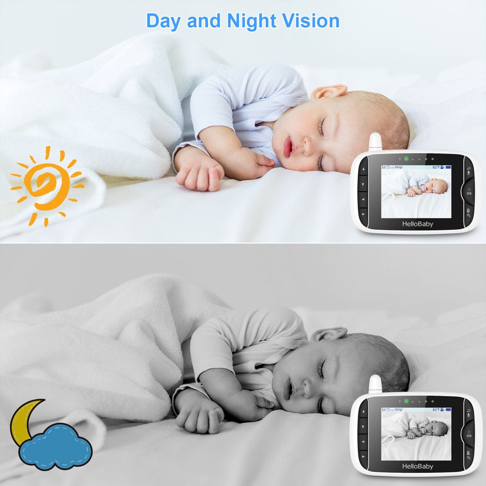 Baby Monitor HB65 with Remote Pan-Tilt-Zoom Camera, 3.2-Inch Video Display, Night Vision, 2-Way Audio, Temperature Sensor, and 960-Foot Range.