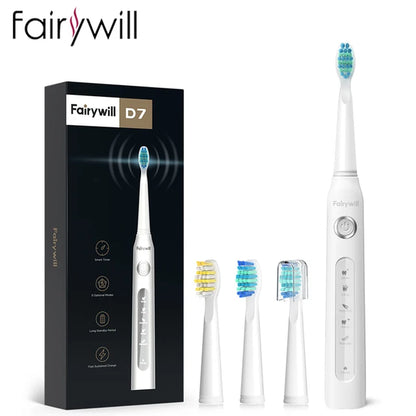 Electric Sonic Toothbrush FW-507 with USB charging, rechargeable, waterproof, for adults, with interchangeable brush heads