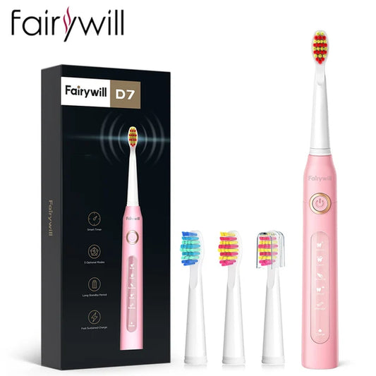 Electric Sonic Toothbrush FW-507 with USB charging, rechargeable, waterproof, for adults, with interchangeable brush heads