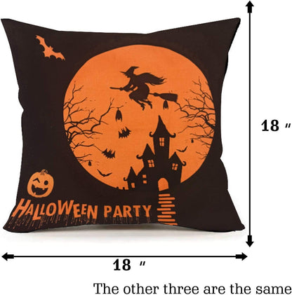 Set of 4 Halloween Pillow Covers