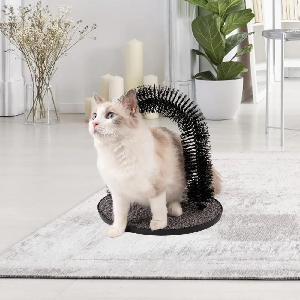 Self-Service Grooming Cat Back Scratching Board Cat Brush Arch Massager Self-Service Grooming Cat Brush