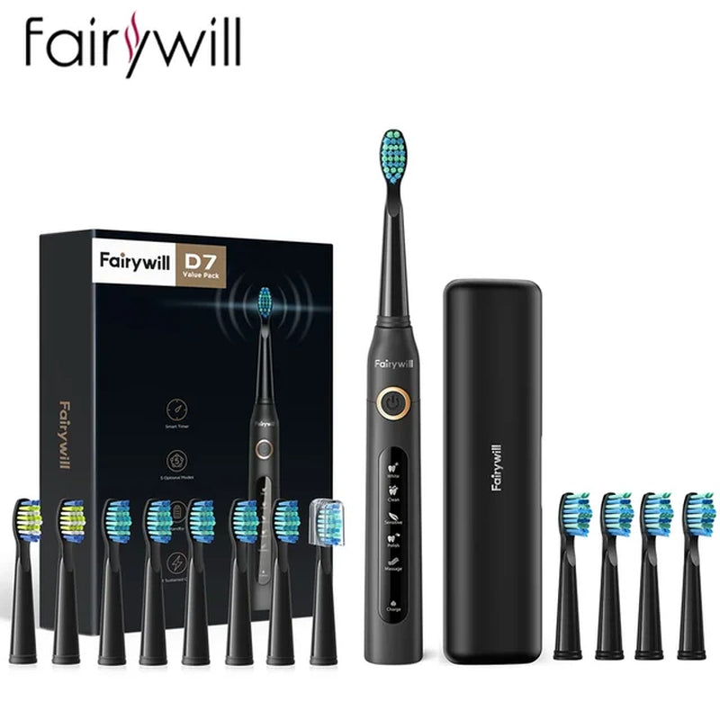 Electric Sonic Toothbrush FW-507 with USB charging, rechargeable, waterproof, for adults, with interchangeable brush heads